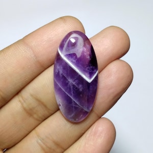Cabochon en améthyste Dream, Cabochon en améthyste de forme ovale, Cabochon en améthyste de haute qualité, Cabochon en améthyste pour enrouler du fil, 39 mm