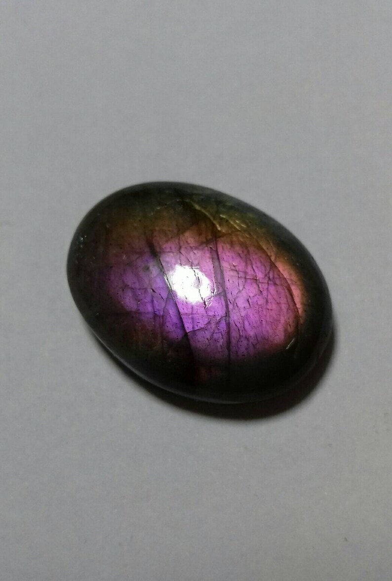 Beautiful Purple Flash Labradorite Oval Shape Cabochon
