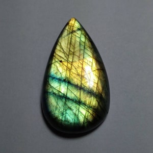 Cabujón de labradorita púrpura, cabujón en forma de pera, cabujón de espectrolita, cristal de labradorita múltiple, labradorita para envoltura de alambre, 36 MM