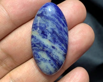 Natural Sodalite Oval Shape Cabochon, Sodalite Cabochon, 38×20×6 MM