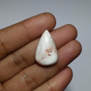 Roze scoleciet cabochon, scoleciet cabochon, peervormige cabochon, scoleciet cabochon, topkwaliteit scoleciet cabine, scoleciet cabine voor draadwikkeling, 28 mm