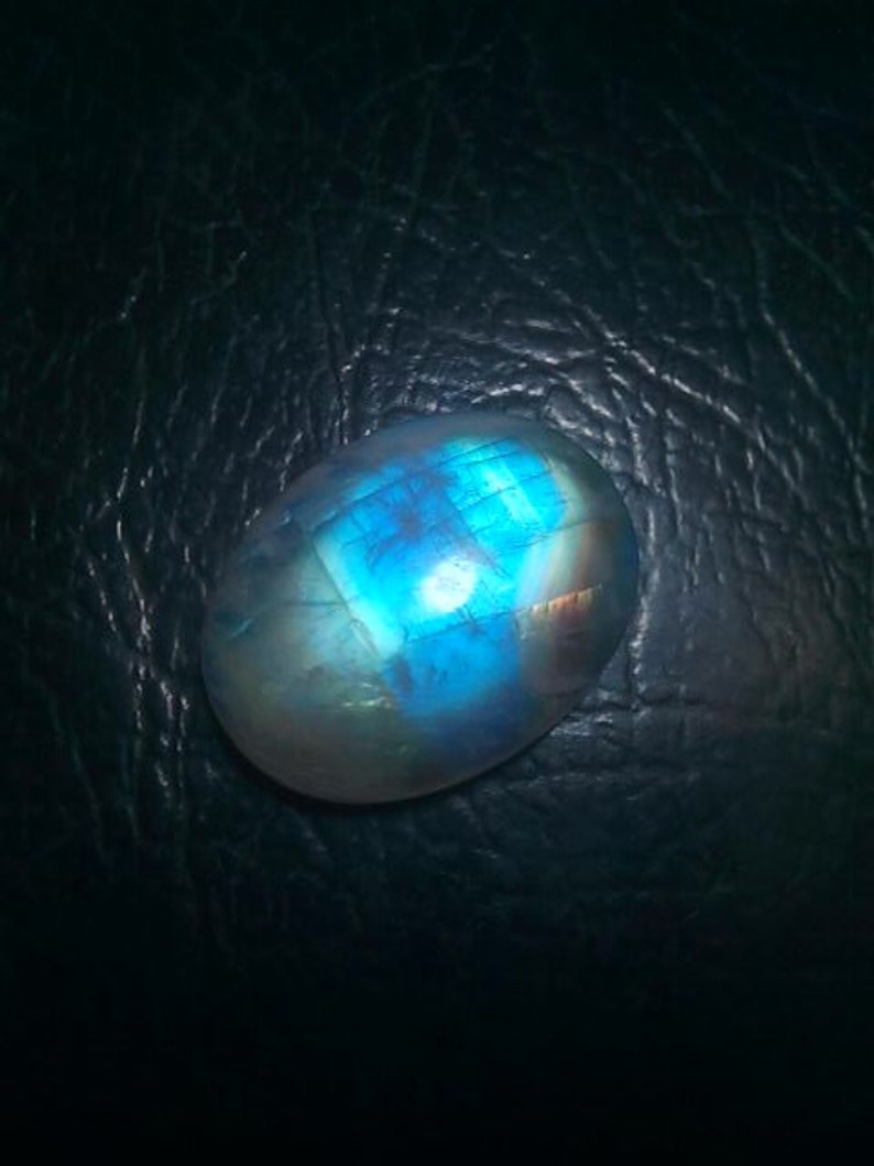 Rare Rainbow Moonstone Oval Shape Cabochon