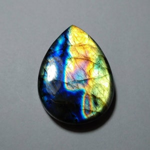 Labradoriet Cabochon, Labradoriet Peer Vorm Cabochon, Spectrolite Cabochon, Multi Paars Labradoriet Cabochon, Beste Voor Draadwikkelen, 37 MM