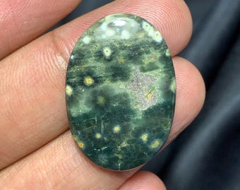 Naturlig oval cabochon i havsjaspis, cabochon i havsjaspis, 31×21×5 MM
