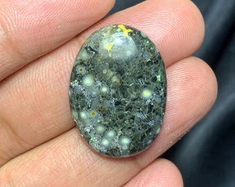 Naturlig oval cabochon i havsjaspis, cabochon i havsjaspis, 38×21×5 MM