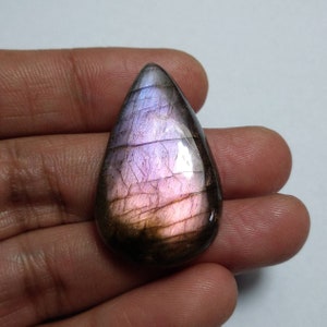 Cabochon labradorite viola, cabochon a forma di pera labradorite, cabochon spettrolite, cristallo labradorite, labradorite per avvolgimento filo,36 MM