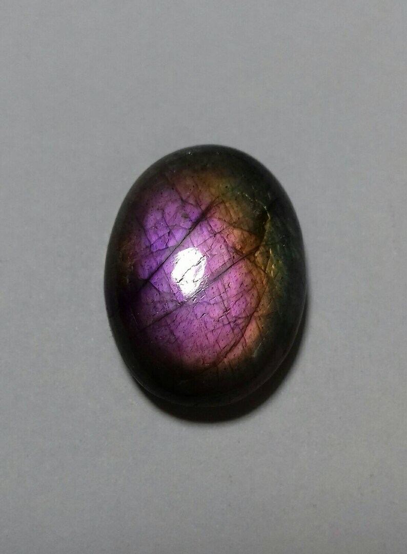 Beautiful Purple Flash Labradorite Oval Shape Cabochon