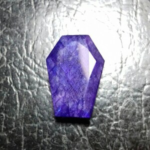Purple Rainbow Moonstone Coffin Shape Faceted Cut