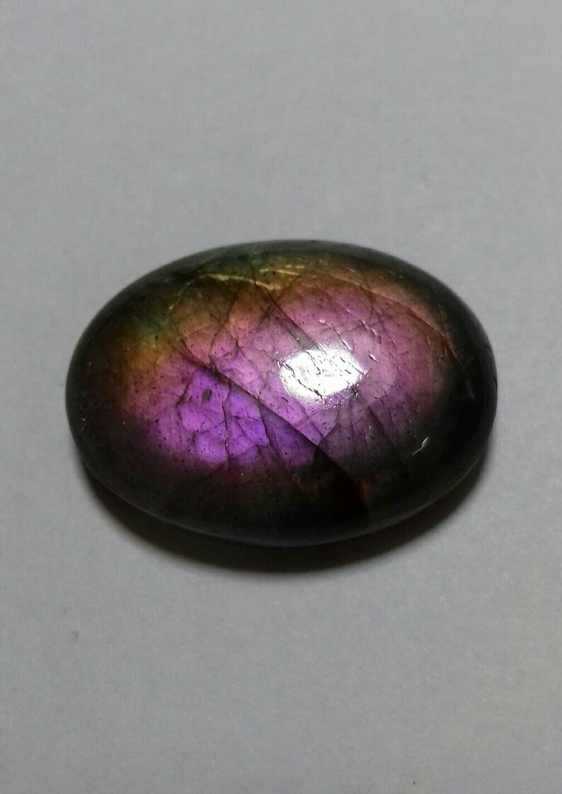 Beautiful Purple Flash Labradorite Oval Shape Cabochon