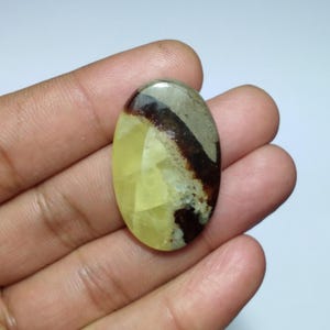 Gele septarian cabochon, gele septarian cabochon met ovale vorm, septarian cab, topkwaliteit septarian, septarian cab voor draadwikkeling, 37 mm