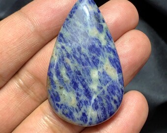 Natural Sodalite Pear Shape Cabochon, Sodalite Cabochon, 51×29×6 MM