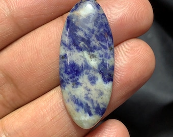 Natural Sodalite Oval Shape Cabochon, Sodalite Cabochon, 38×16×5 MM