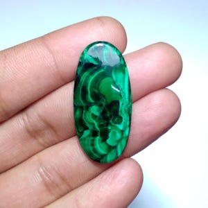 Natuurlijke malachiet cabochon, malachiet ovale cabochon, malachiet cabochon, topkwaliteit malachiet cabochon, malachiet voor draadwikkeling, 40 mm