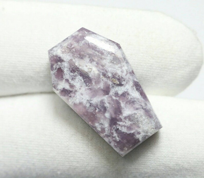 Natural Lepidolite Beautiful Coffin Shape Cabochon
