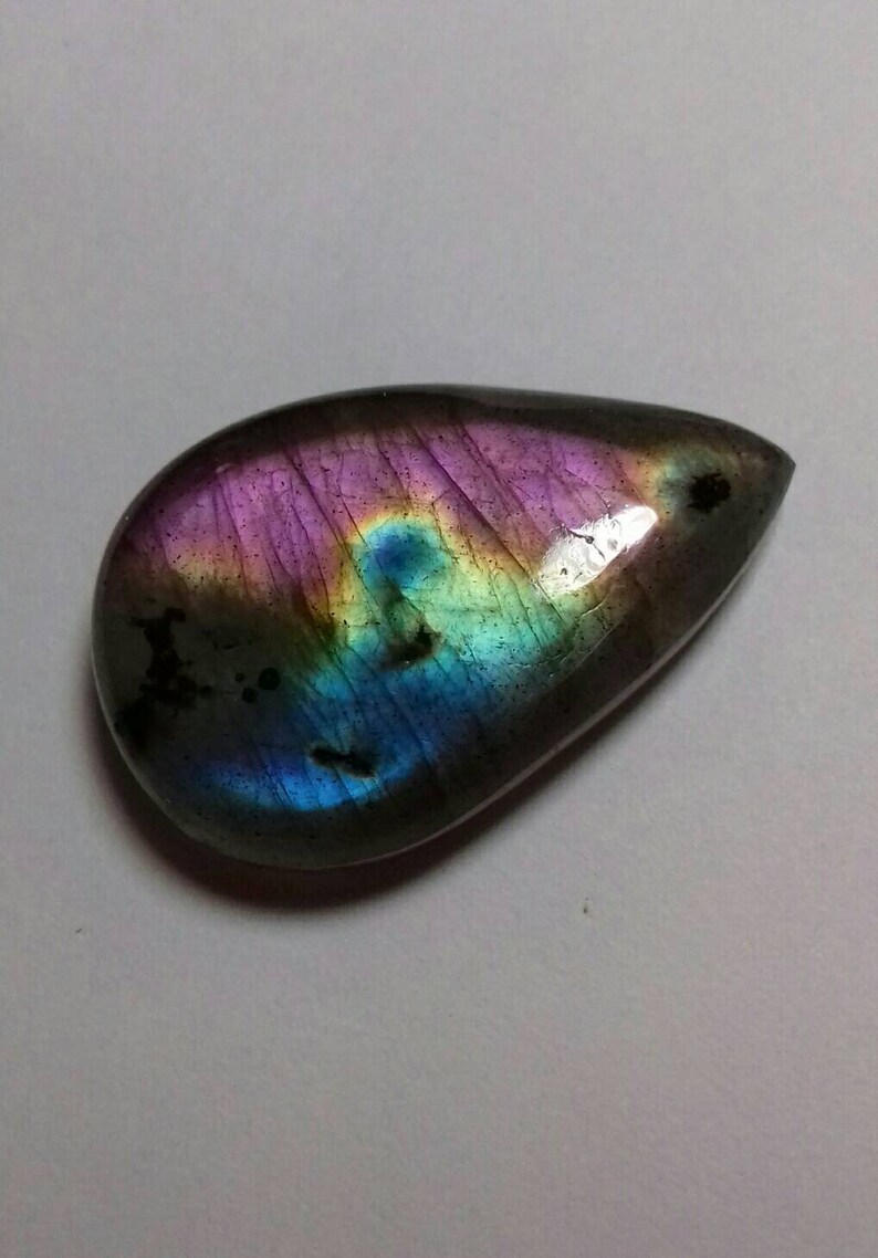 Labradorite Triangular Shape Cabochon 35\u00d720\u00d78 MM Size