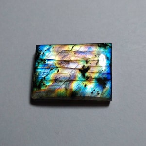Cabochon multi-labradorite, cabochon de forme rectangulaire, cabochon de spectrolite, cabine de cabochon de labradorite, labradorite pour emballage de fil, 22 MM