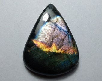 Natural Spectrolite Cabochon, Spectrolite Pear Shape Cabochon, Spectrolite Cab, Multi Purple Labradorite, Wire Wrapping Spectrolite, 38 MM