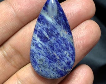 Natural Sodalite Pear Shape Cabochon, Sodalite Cabochon, 43×23×5 MM