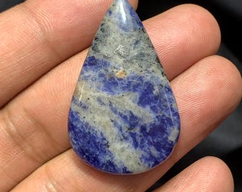 Natural Sodalite Pear Shape Cabochon, Sodalite Cabochon, 40×25×5 MM