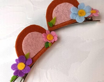 Bear ears hair clips