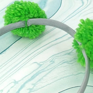 Bandeau à pompon vert, serre-tête vert image 6