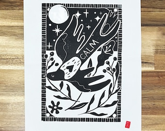 Calm Lino Cut