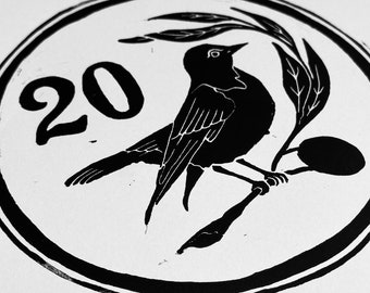 20 Cent Cyprus Coin Lino Print