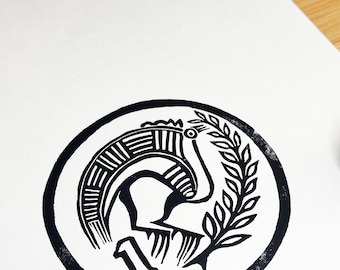 1 Cent Cyprus Coin Lino Print
