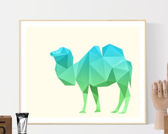 Camel print, Digital print, Art print, Geometric print, Modern Art, Minimalistic Art, Instant download, Animal, Print,