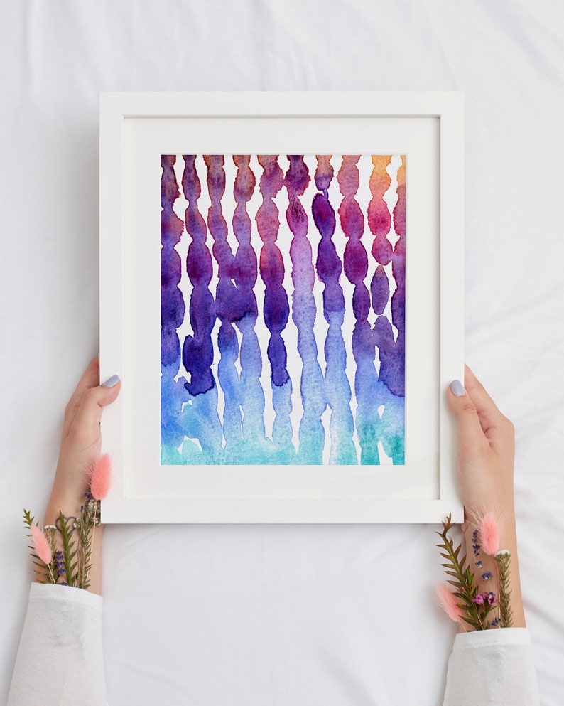 Color Abstract print, Digital print, Art print, Watercolor print, Modern Art, Minimalistic Art, Instant download, Watercolors, Abstract image 2