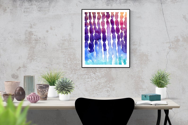 Color Abstract print, Digital print, Art print, Watercolor print, Modern Art, Minimalistic Art, Instant download, Watercolors, Abstract image 5