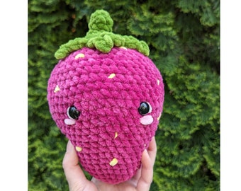 Crochet amigurumi strawberry, crochet plushie, stuffed animal amigurumi, cute strawberry plushie, strawberry, handmade toy, amigurumi