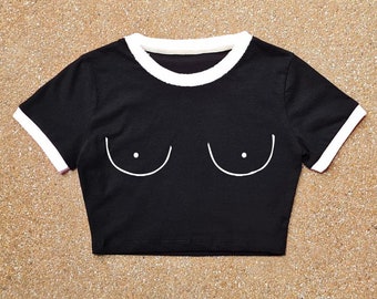 Boobs Baby Crop Top: Funny Women's T-Shirt