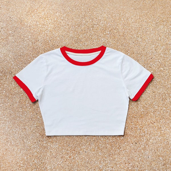 Blank Baby crop ringer tshirt, Plain Crop Top T-Shirt, gift for her, ringer t shirt , crop top women, Wholesale Crop T-Shirt, crop top teen