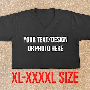 Plus Size Custom Crop Top: Personalized Text & Design