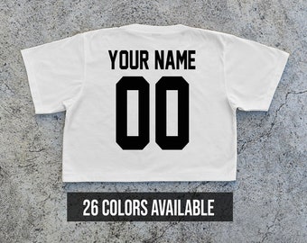 Custom Team Name & Number Crop Top: Personalized Football, Soccer Shirt