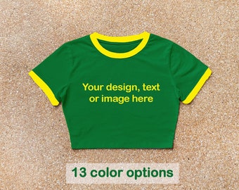 Custom Ringer Crop Top: Design Your Own Shirt