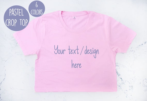Top corto rosa pastel tops cortos para mujeres camisetas