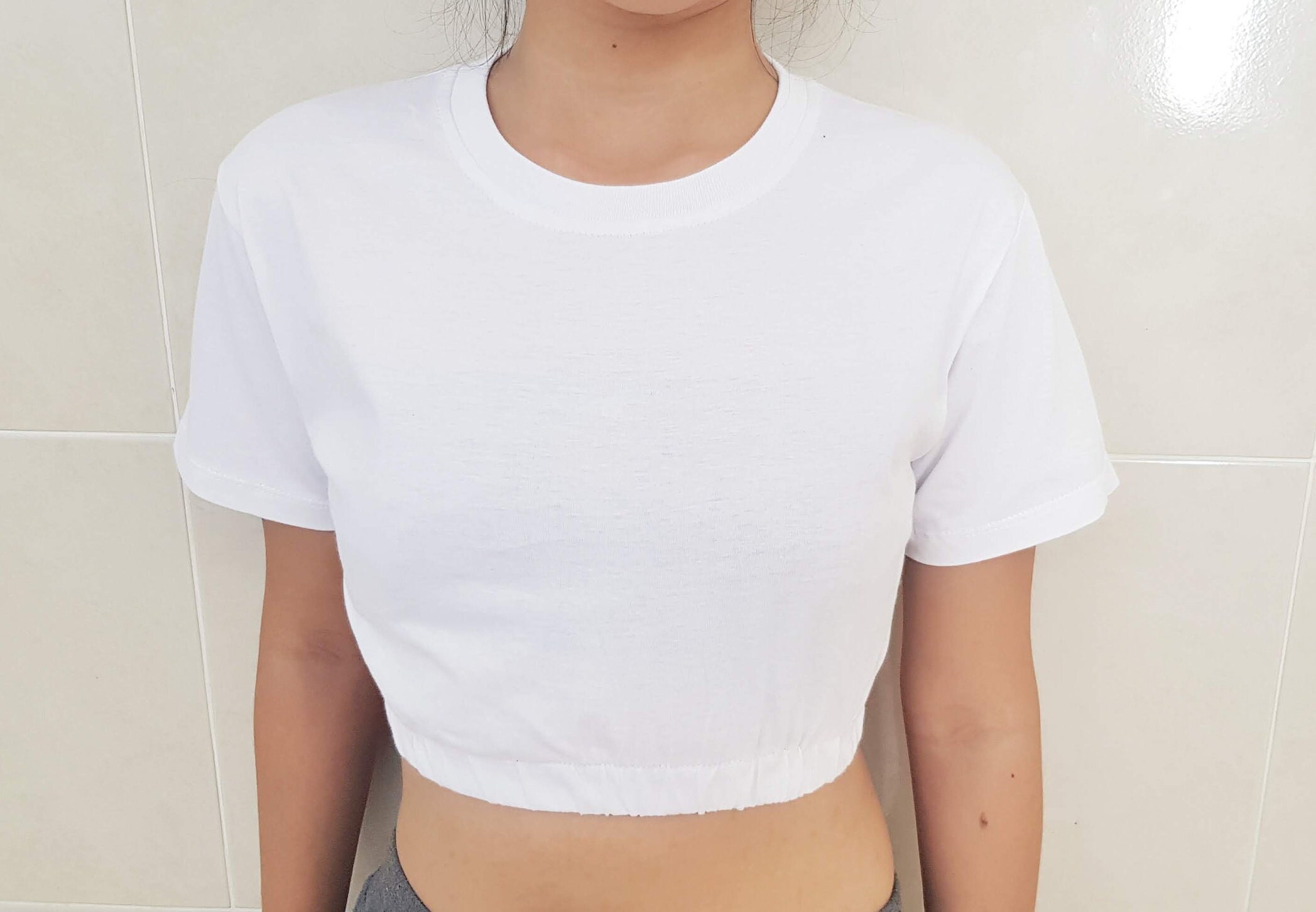 Blank Crop Top, White Crop Tshirt, White Crop Top, Custom Crop Top, Women Crop  Top, Crop Top for Women, Crop Tee, White Crop Top 