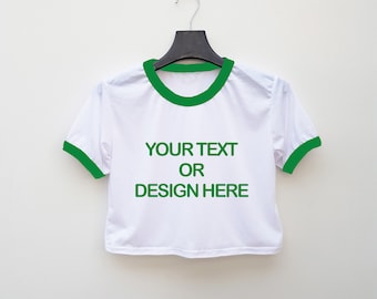 Custom Cropped Ringer T-Shirt: Women's Graphic Tee