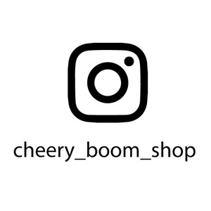 May include: Black and white Instagram logo with the text "cheery_boom_shop" underneath.