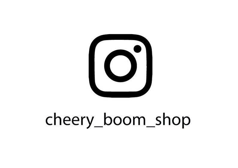 May include: Black and white Instagram logo with the text "cheery_boom_shop" underneath.
