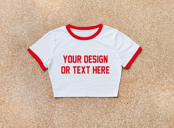Baby Crop Ringer Tshirt, Baby Crop Top , Custom Crop Top
