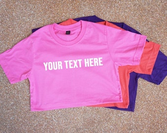 custom personalized, your text here crop top, custom crop tee, pride t-shirt, women crop top, Personalised Shirt, crop tops for teens