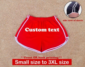 Custom Dolphin Shorts, Remade/upcycled Custom Text Shorts, Plus Size Shorts, Workout Shorts, Custom Hot Pants, Retro Shorts