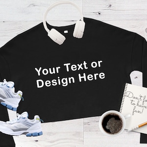 Custom Long Sleeve Crop Top: Personalized Cotton T-Shirt