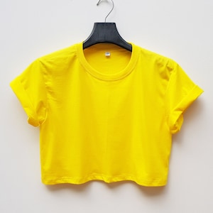 blank crop top, white crop top, yellow crop top, custom-crop top, women crop top, crop tee,  feminist shirt