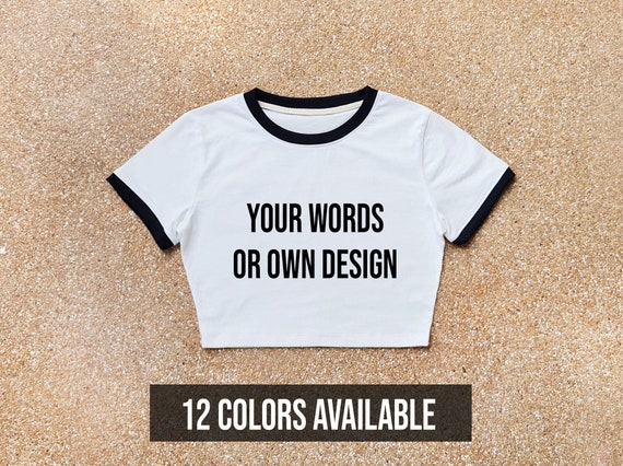 Custom Baby Ringer Crop Top: Design Your Own Tee