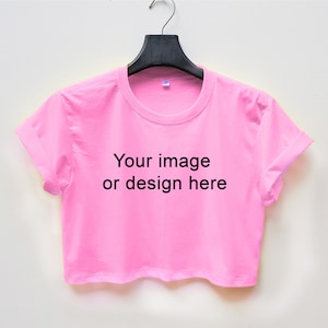 Rosa Custom Design Crop Top, Ihr eigenes Design-Shirt, benutzerdefiniertes T-Shirt, Crop-T-Shirt, benutzerdefinierte Hemden, Frauen-Crop-Top, lgbt-Crop-Top, Pride-Crop-Top