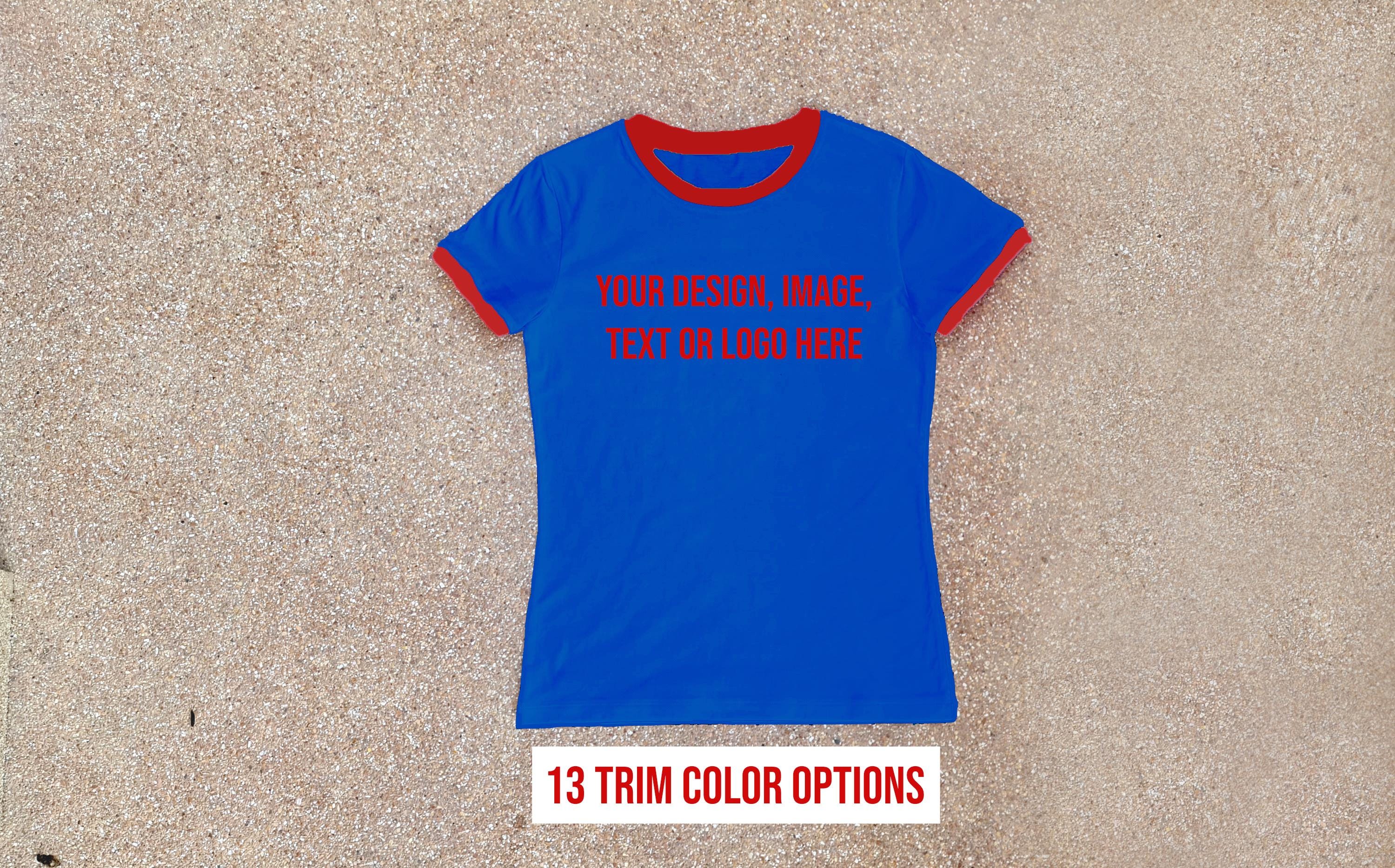 White Tee Red Trim - Etsy
